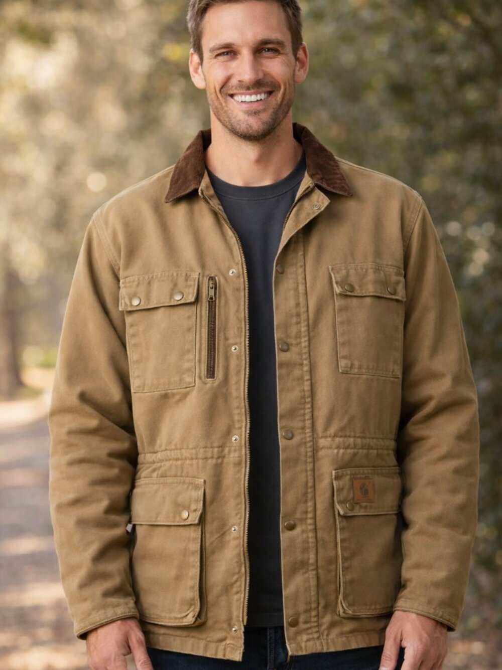 VNTG Carhartt Chore Jacket XL Tan Blanket Lined Duck Canvas Workwear Streetwear